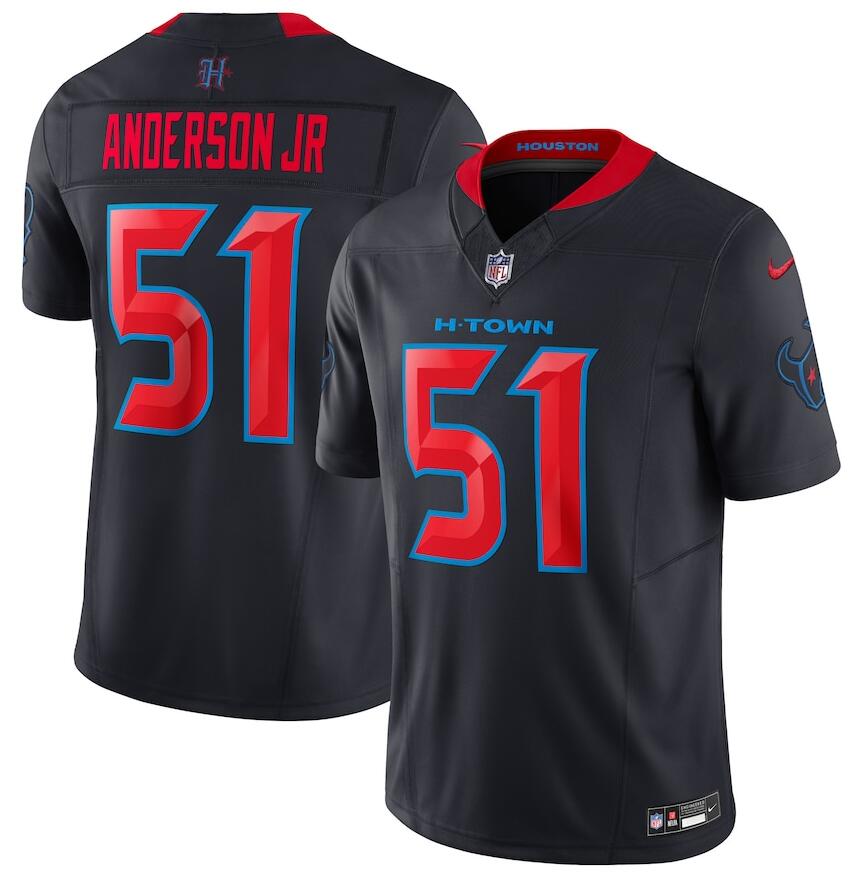 Men's Houston Texans #51 Will Anderson Jr. Navy 2024 2nd Alternate F.U.S.E Vapor Football Stitched Jersey - Click Image to Close